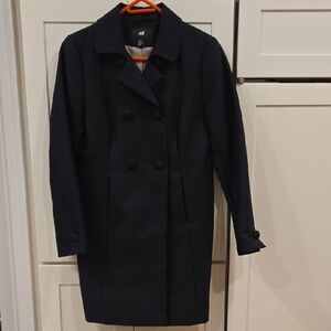 H&M Women's Elegant Black Pea Coat